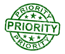 Priority Stamp Showing Rush And Urgent Service